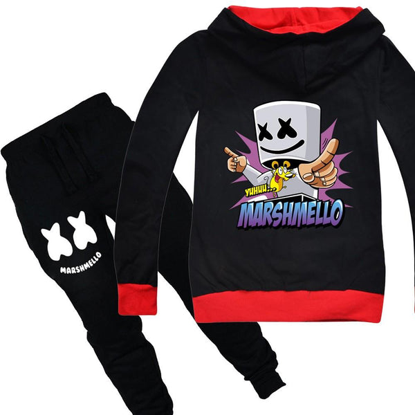Dj Marshmello Yeah Mouse Boys Cotton Hoodie And Sweatpants Outfit Set